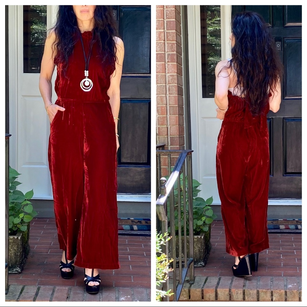 #06 ABSOLUTELY FABULOUS HALTER VELVET JUMPSUIT - Picture 9 of 11